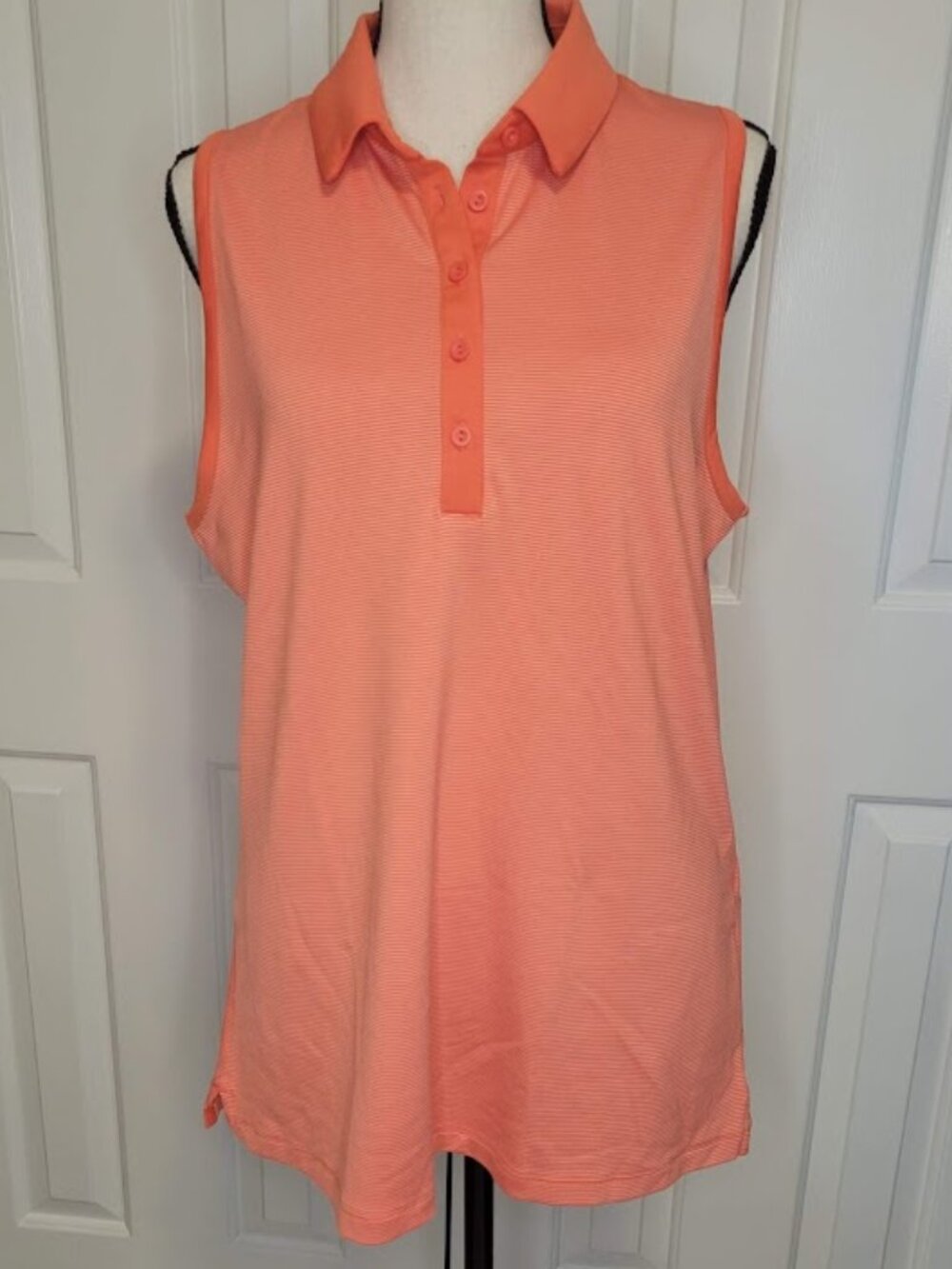 Under Armour Golf HeatGear Sleeveless Polo Women's Large Coral Orange NWT